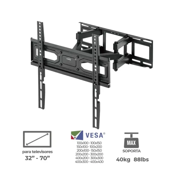 Base KALLEY Escualizable Doble Brazo Flexible K-BF3270 para televisores 32” y 70” - Imagen 8