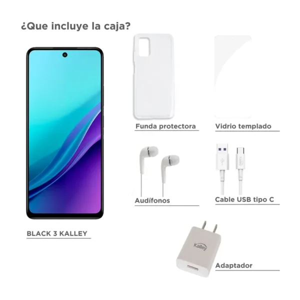 Celular KALLEY Black 3 256GB Morado - Imagen 3