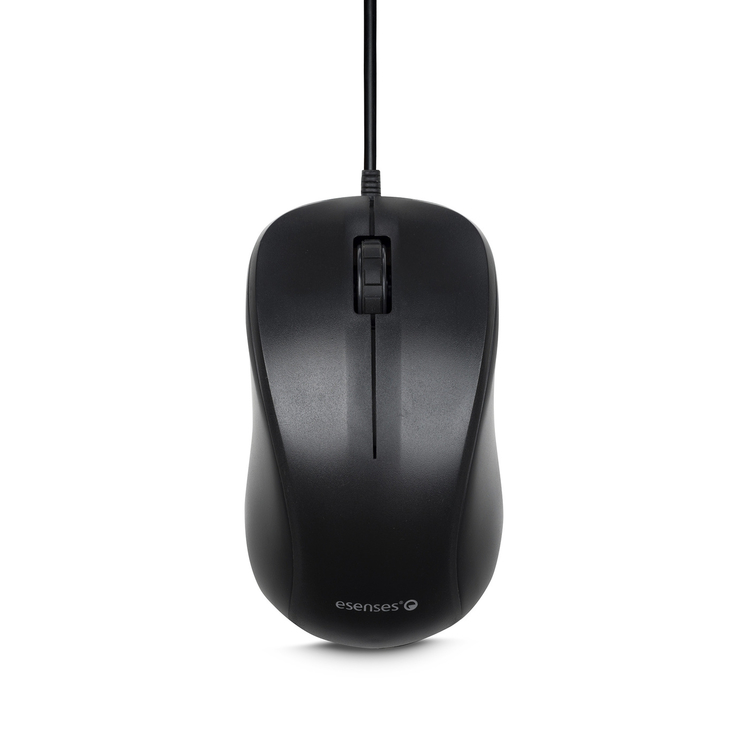 Mouse ESENSES Alámbrico Óptico OM20 Negro