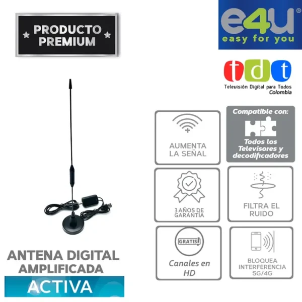 Antena Digital para TDT E4U Activa - Imagen 3