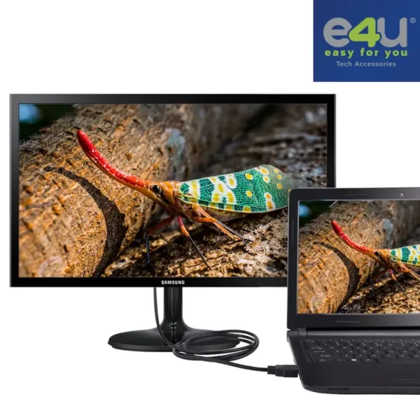 Cable E4U HDMI a HDMI 4K Alta Velocidad  con Ethernet de 5 Metros + 2 Correas de Velcro - Imagen 5