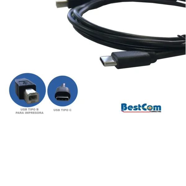 Cable BESTCOM USB-C a Impresora 1.83 Metros - Imagen 3
