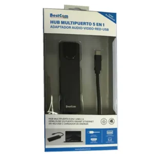 Hub BESTCOM 5 en 1 USB-C a HDMI/2 USB 3.0/Ethernet RJ-45/USB-C