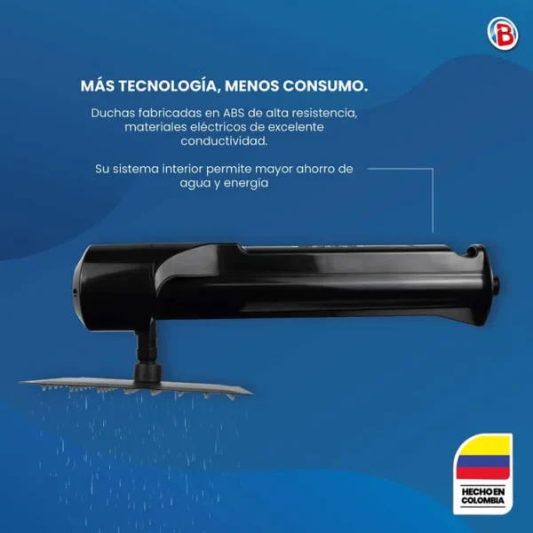 Ducha Electrica Lusso BOCCHERINI 110V Negro - Imagen 3