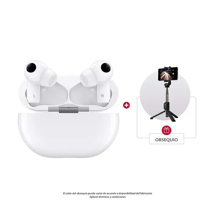 Bundle Audífonos HUAWEI Inalámbricos Bluetooth Freebuds Pro Blanco + Selfie Stick - Imagen 3