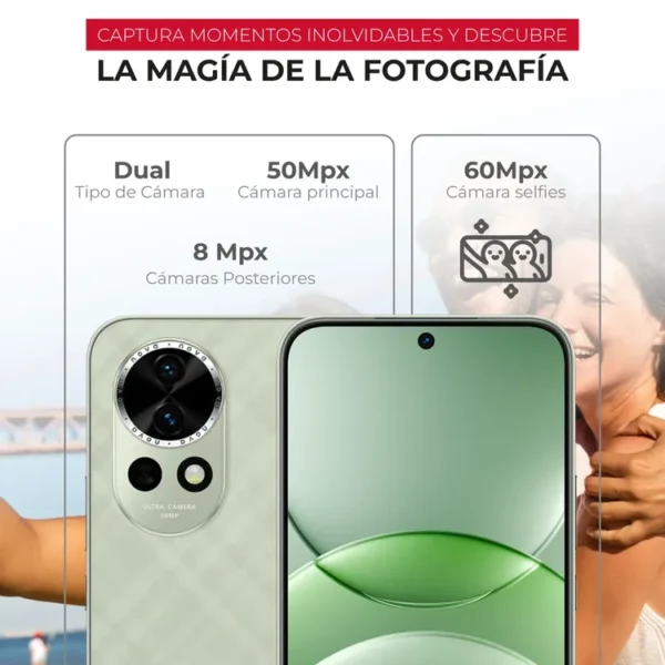Celular HUAWEI Nova13 256GB Verde + Audifonos - Imagen 4