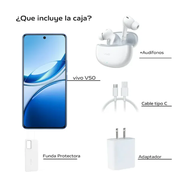 Celular VIVO V50 512GB 5G Violeta + Audifonos - Imagen 3