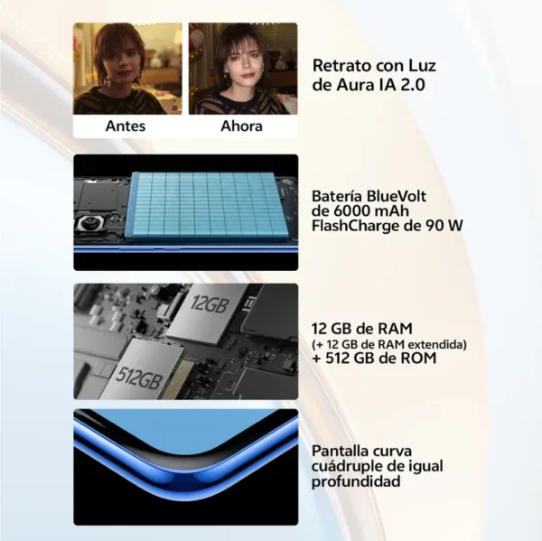 Celular VIVO V50 512GB 5G Violeta + Audifonos - Imagen 9