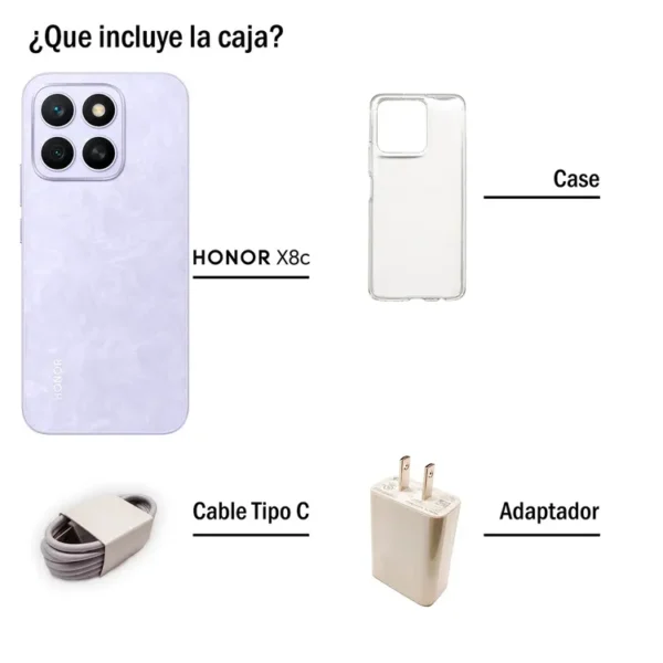 Celular HONOR X8c 512GB Purpura - Imagen 3