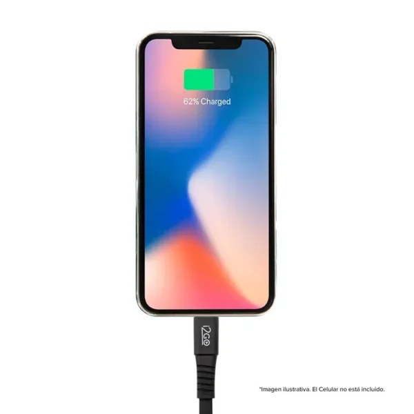 Cable i2GO USB-A a Lightning 1.2 Metros MFI Negro - Imagen 4