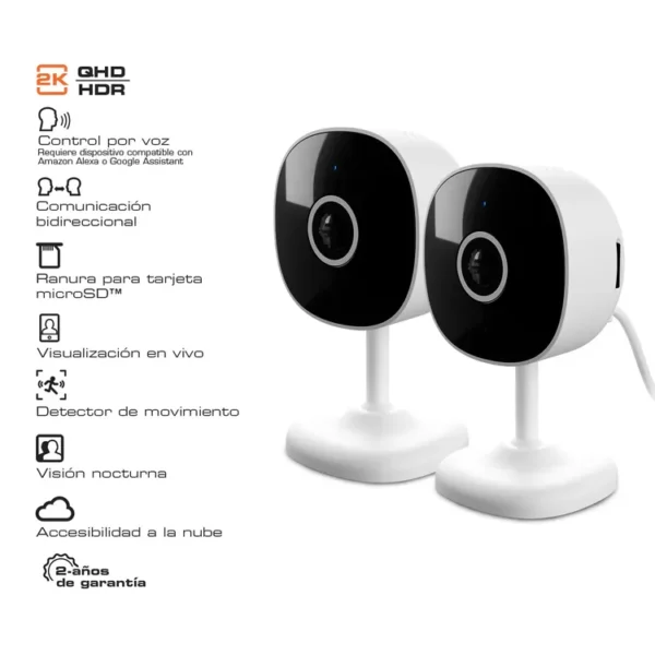 Kit Cámaras de Seguridad Fijas NEXXT WiFi de interior Visión Dia|Noche 2K FHD - Imagen 5