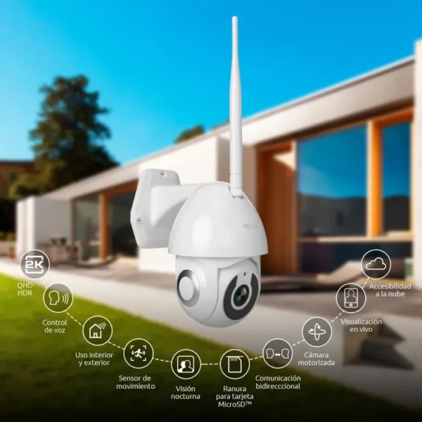 Cámara de Seguridad Rotativa 355° NEXXT WiFi de Exterior Visión Dia|Noche 2K FHD - Imagen 3