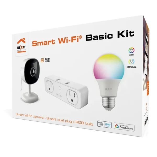 Kit NEXXT Cámara de Seguridad Fija WiFi 2K + Toma Corriente Inteligente con 2 puertos USB + Bombillo Inteligente LED WiFi 110V Multicolor - Imagen 8