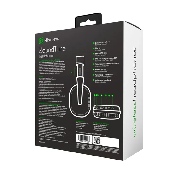 Audífonos de Diadema KLIP XTREME Inalámbricos Bluetooth On Ear ZoundTune KWH010 Negro - Imagen 7