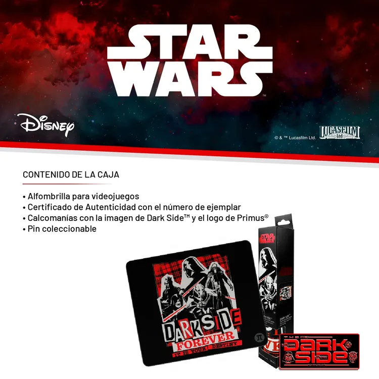 Pad Mouse XTECH Tamaño M Star Wars Dark Side Negro|Rojo - Imagen 8