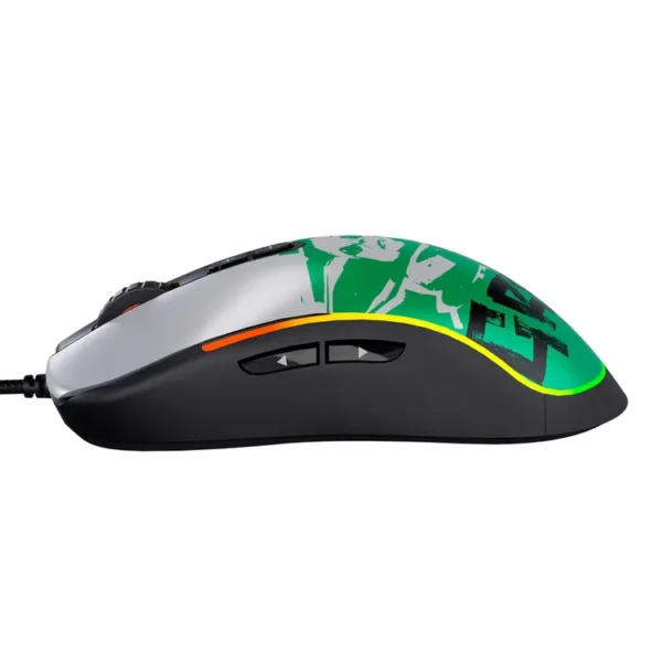 Mouse PRIMUS Alámbrico Ergonómico Gaming PMO-S203GR Star Wars Grogu Blanco|Verde - Imagen 4