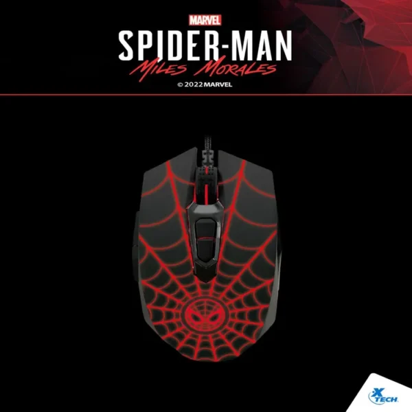 Mouse XTECH Alámbrico Óptico Gaming Spider-Man Negro - Imagen 6