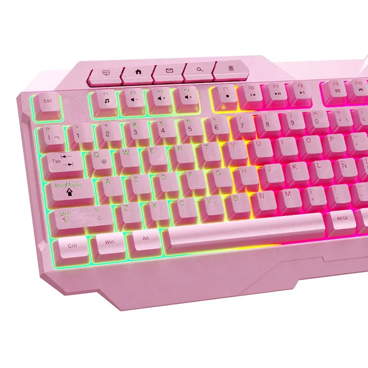 Combo XTECH Alámbrico Teclado + Mouse XTK-540S Gaming Rosado - Imagen 2