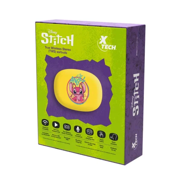 Audífonos XTECH Inalámbricos Bluetooth In Ear TWS XTH-D701ST-YL Disney Stitch Amarillo - Imagen 8