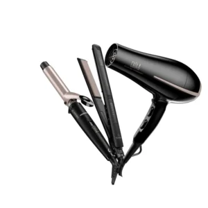 Combo GAMA Plancha Led + Secador + Rizador Chia Negro