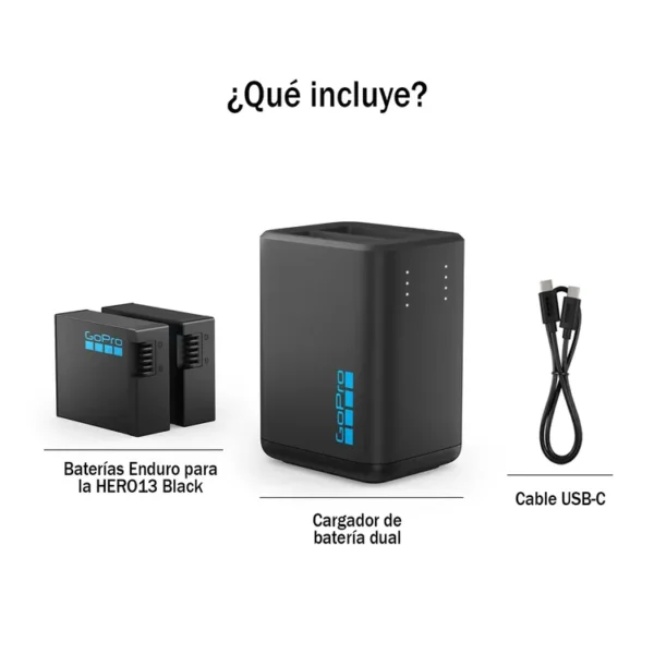 Cargador de batería y 2 baterías enduro para  Hero 13 - Imagen 3