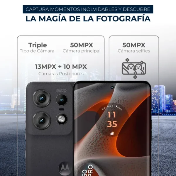 Celular MOTOROLA Edge50Pro 512GB 5G Negro - Imagen 4