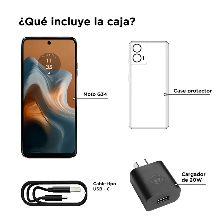 Celular MOTOROLA G34 256GB 5G Negro - Imagen 3