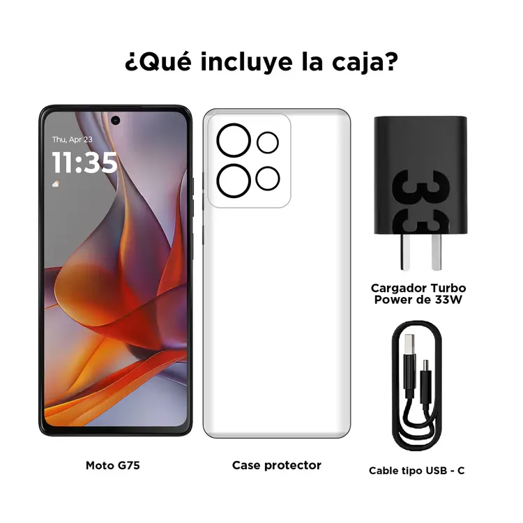 Celular Motorola G75 256GB 5G Gris - Imagen 3