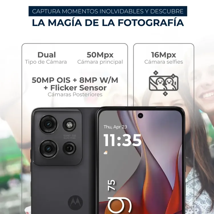 Celular Motorola G75 256GB 5G Gris - Imagen 4
