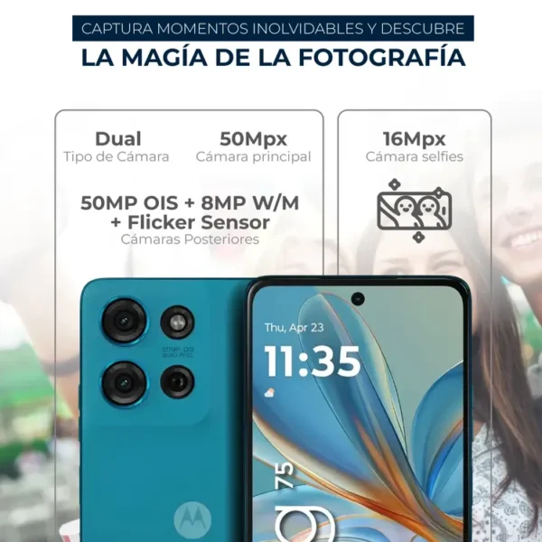 Celular Motorola G75 256GB 5G Azul - Imagen 4