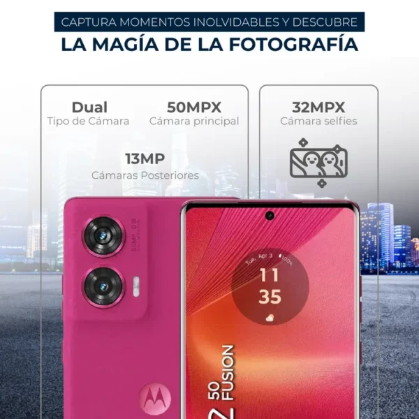 Celular MOTOROLA Edge 50 Fusion 512GB 5G Rosado - Imagen 4