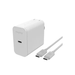 Adaptador|Cargador Pared MOPHIE USB-C 67W Carga Rápida Blanco + Cable 2 mts