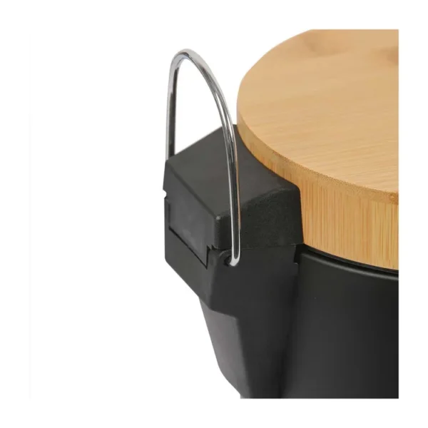 Papelera de Pedal FREE HOME 3 Litros Negra con Tapa Tipo Bambú - Imagen 5