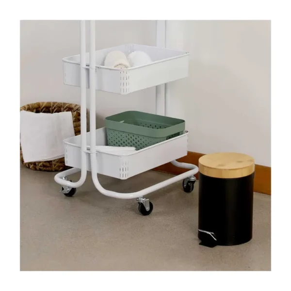 Papelera de Pedal FREE HOME 3 Litros Negra con Tapa Tipo Bambú - Imagen 7