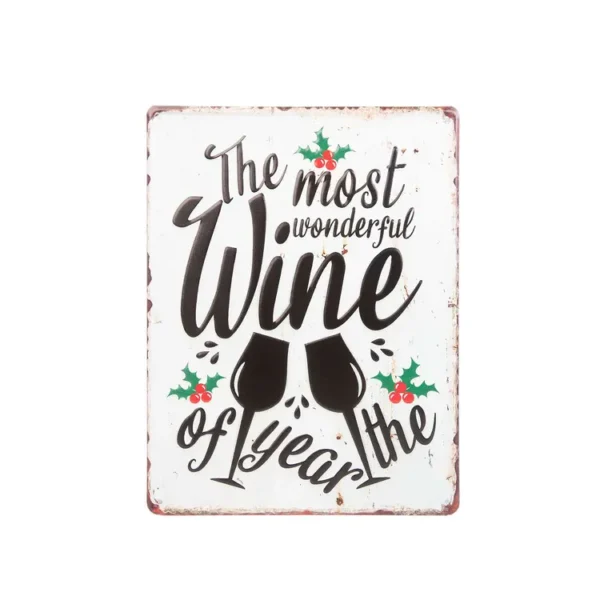 Placa Decorativa FREE HOME de Metal "Wine" 30 x 40 cm