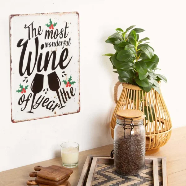 Placa Decorativa FREE HOME de Metal "Wine" 30 x 40 cm - Imagen 4
