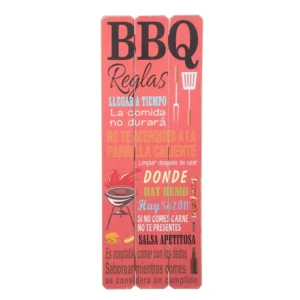 Cuadro Decorativo FREE HOME "Bbq Reglas" 30 x 80 x 1.8 cm