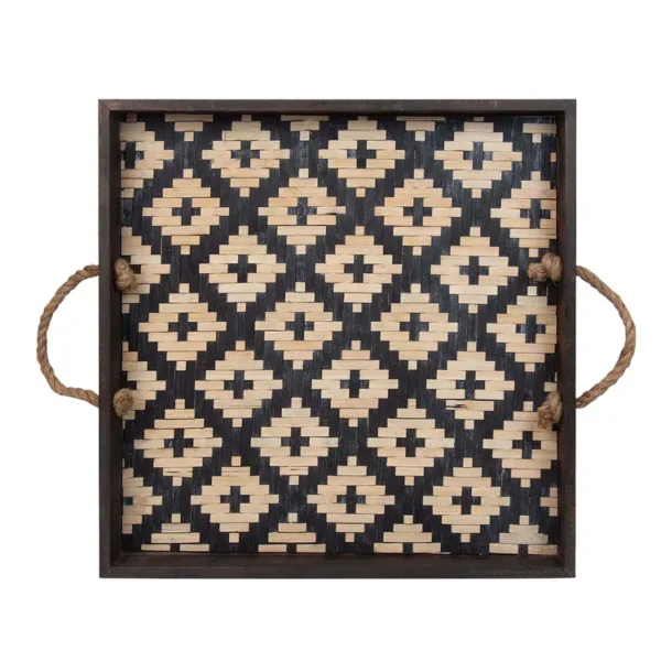 Bandeja Decorativa FREE HOME Cuadrada Charol Decoratrombos 48 x 48 cm