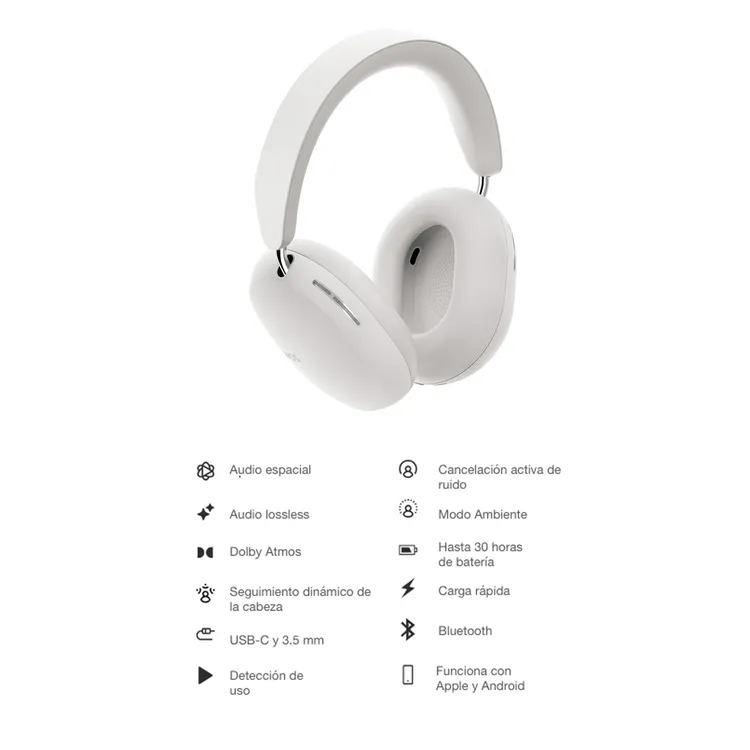 Audífonos Inalámbricos Sonos Ace con cancelación de ruido Blanco - Imagen 3