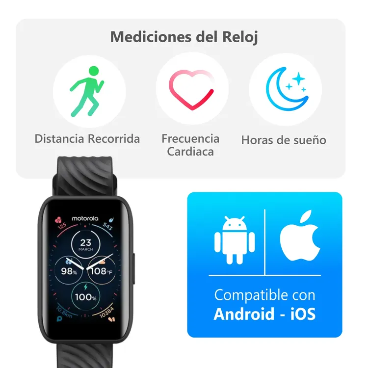 Reloj MOTOROLA Moto Watch 40 39.8 mm Negro - Imagen 4