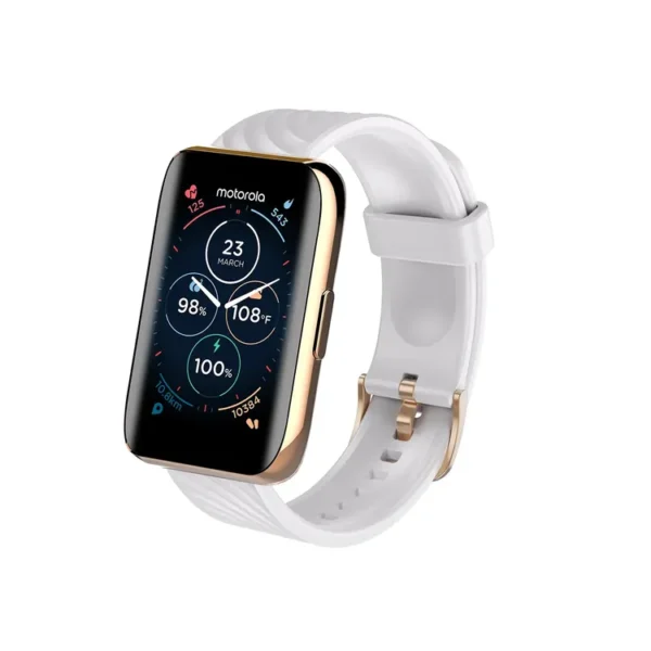 Reloj MOTOROLA Moto Watch 40 39.8 mm Caja de Aluminio Oro Rosa Correa Blanco