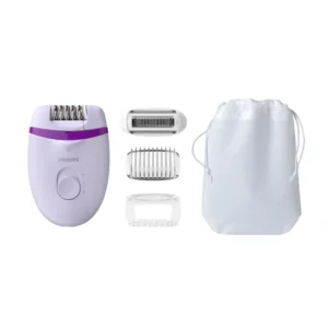 Depiladora PHILIPS con cable Compacta Satinelle Essential con 4 Accesorios BRE275/10 Morado