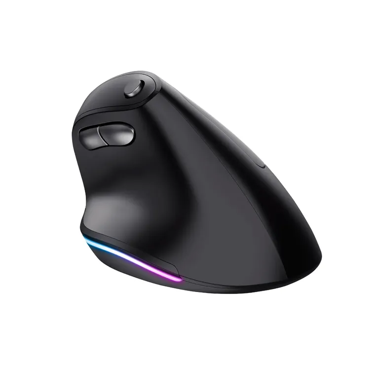 Mouse TRUST Inalámbrico Óptico Ergonómico Vertical Bayo Negro con Gris - Imagen 3