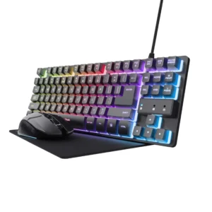 Combo 3 en 1 TRUST Teclado Alámbrico + Mouse Inalámbrico + Pad Mouse GXT 794 Negro