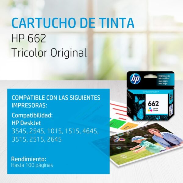 Cartucho de Tinta HP 662 Tricolor - Imagen 2