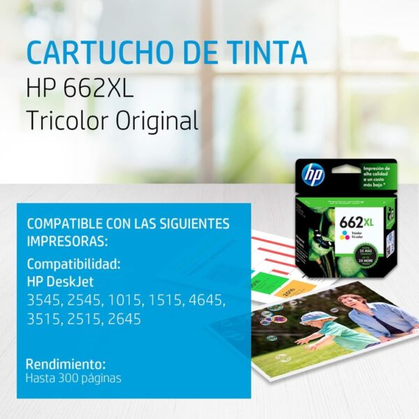 Cartucho de Tinta HP 662XL Tricolor - Imagen 2