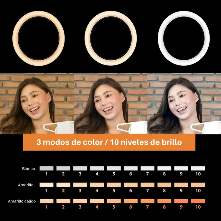 Aro de luz ARGOM con Trípode y Control Remoto PRO 9320 10" - Imagen 2