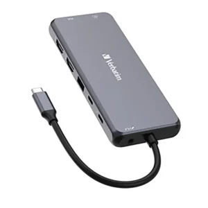 Hub VERBATIM 14 en 1 ( 2x HDMI, 1x VGA, 1x RJ45, 3x USB-A 3.2, 1x USB-C 3.2, 2x USB-A 2.0, SD, microSD, audio, 1x USB-C PD)