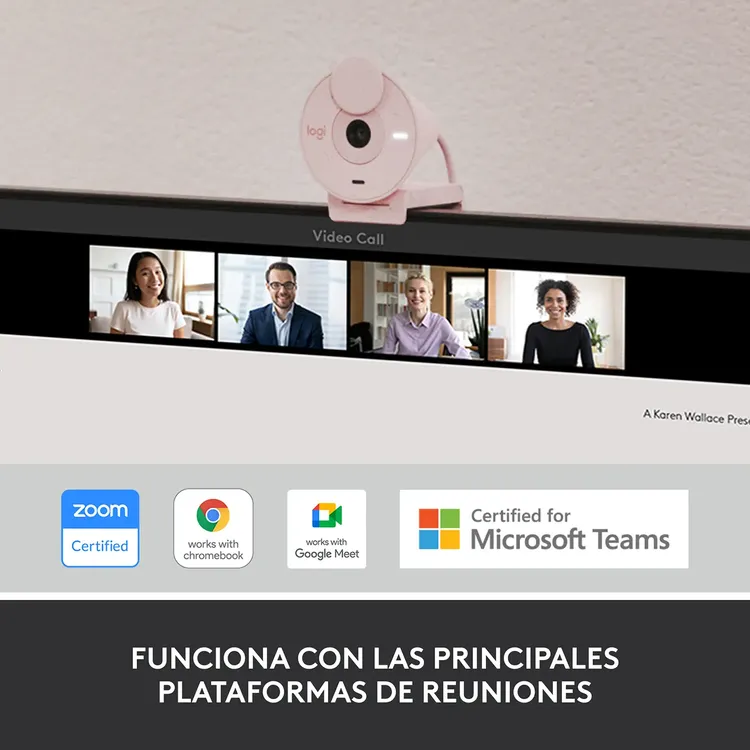 Camara Web LOGITECH FHD Brio 300 Rosada - Imagen 7