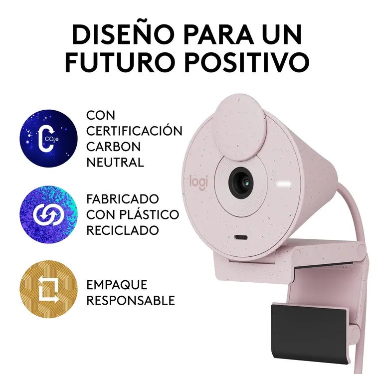 Camara Web LOGITECH FHD Brio 300 Rosada - Imagen 8